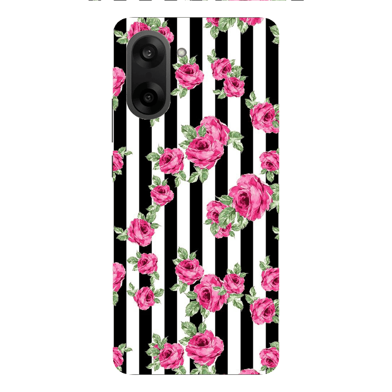 Oneplus Nord CE 5 Roses and black line Transparent Silicone TPU Θήκη